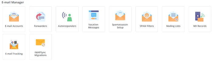 DirectAdmin email section