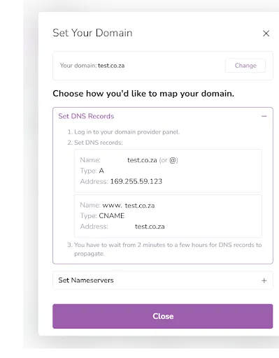 alpha panel domain address