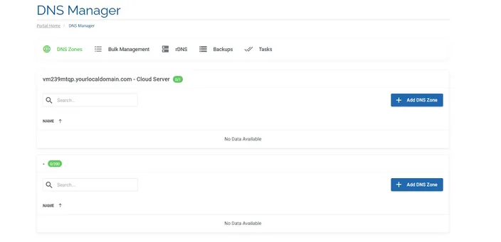 HostAfrica’s “DNS Manager” section