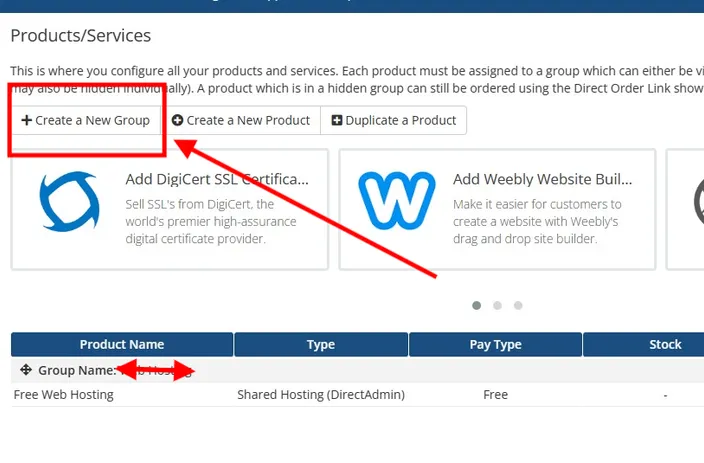 create new product group