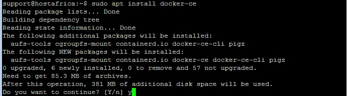 terminal output