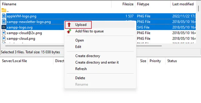 upload file location