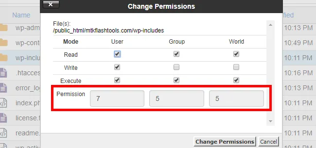 folder permission
