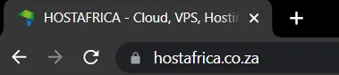 HostAfrica domain name browser tab and URL