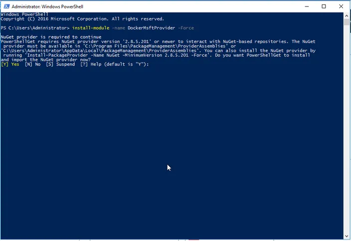 terminal output