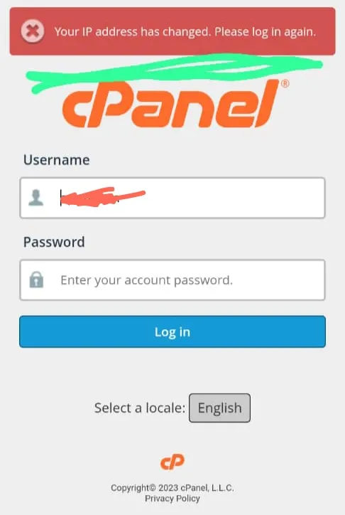 Image of: Your IP address has changed. Please log in again.