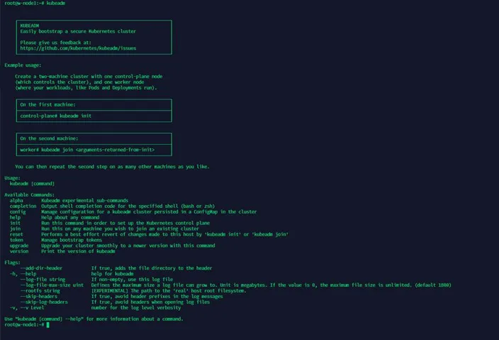 terminal output
