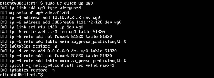 terminal output