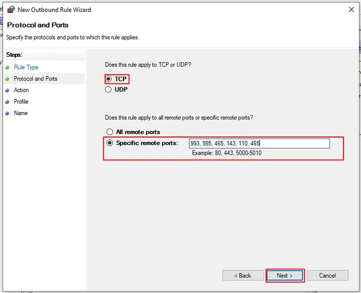Avira firewall TCP ports