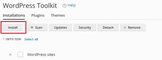 Navigating to WordPress toolkit via cPanel