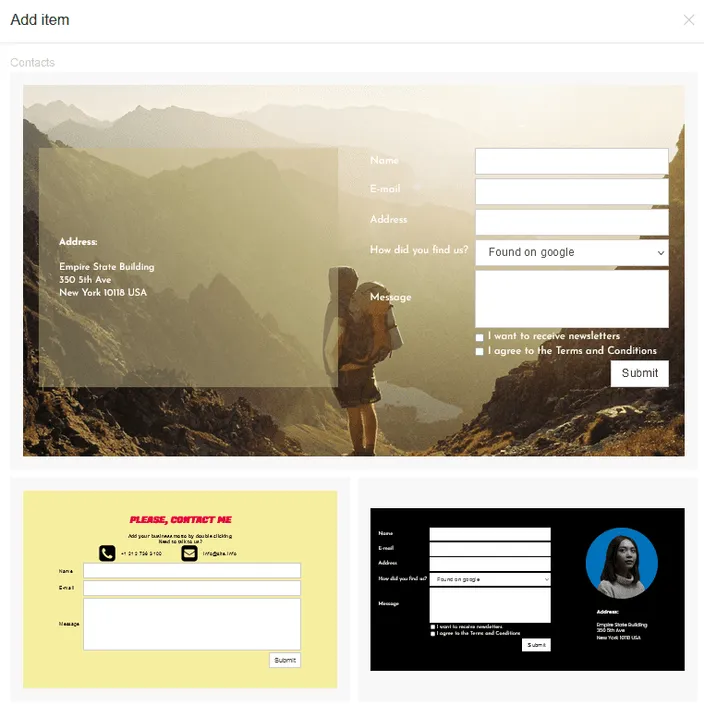 Form fields on your website builder that help you stay in touch with visitors