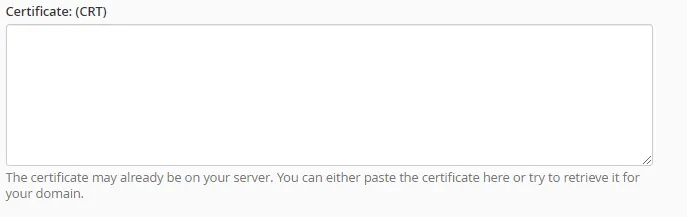 CRT block in cPanel