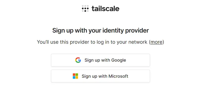 tailscale signup form screenshot