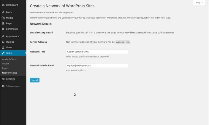 install network