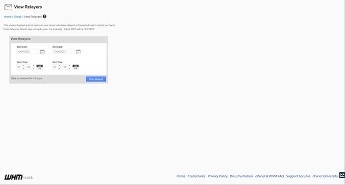 WHM View Relayers Dashboard