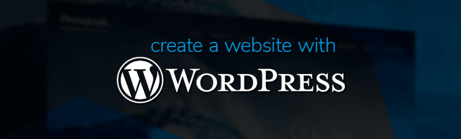 create a website with wordpress on blue theme background