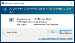 yes eset user account control