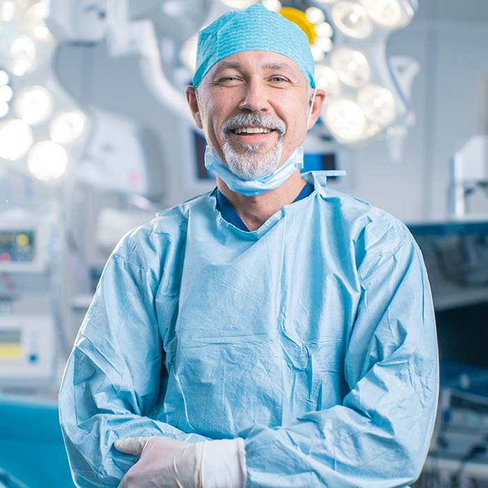 surgeon prepped for surgery