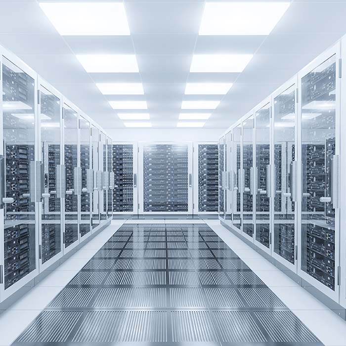 data center with server racks