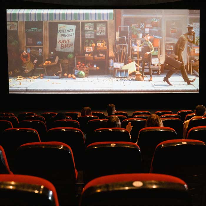 people watching a film in the cinema