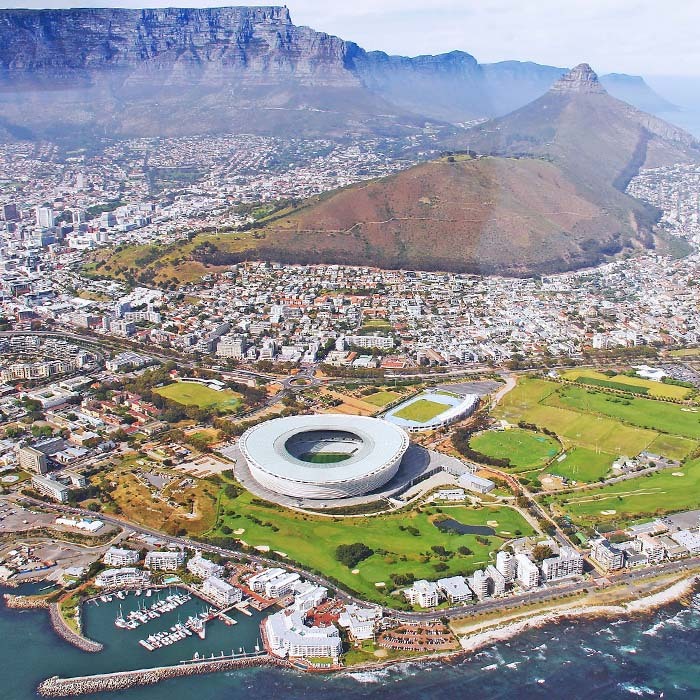 photo of cape town table mountain and stadium