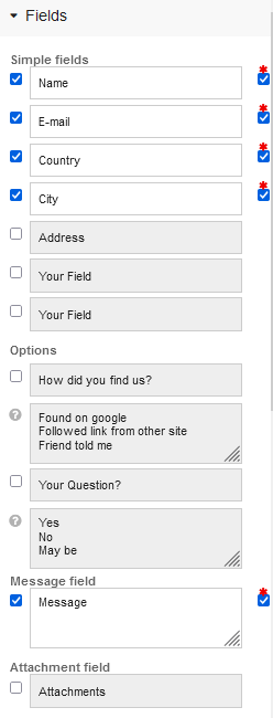 The forms field and the questions it can prompt