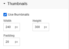 Thumbnails tab for the blog element gives you the option of editing images on your blog posts